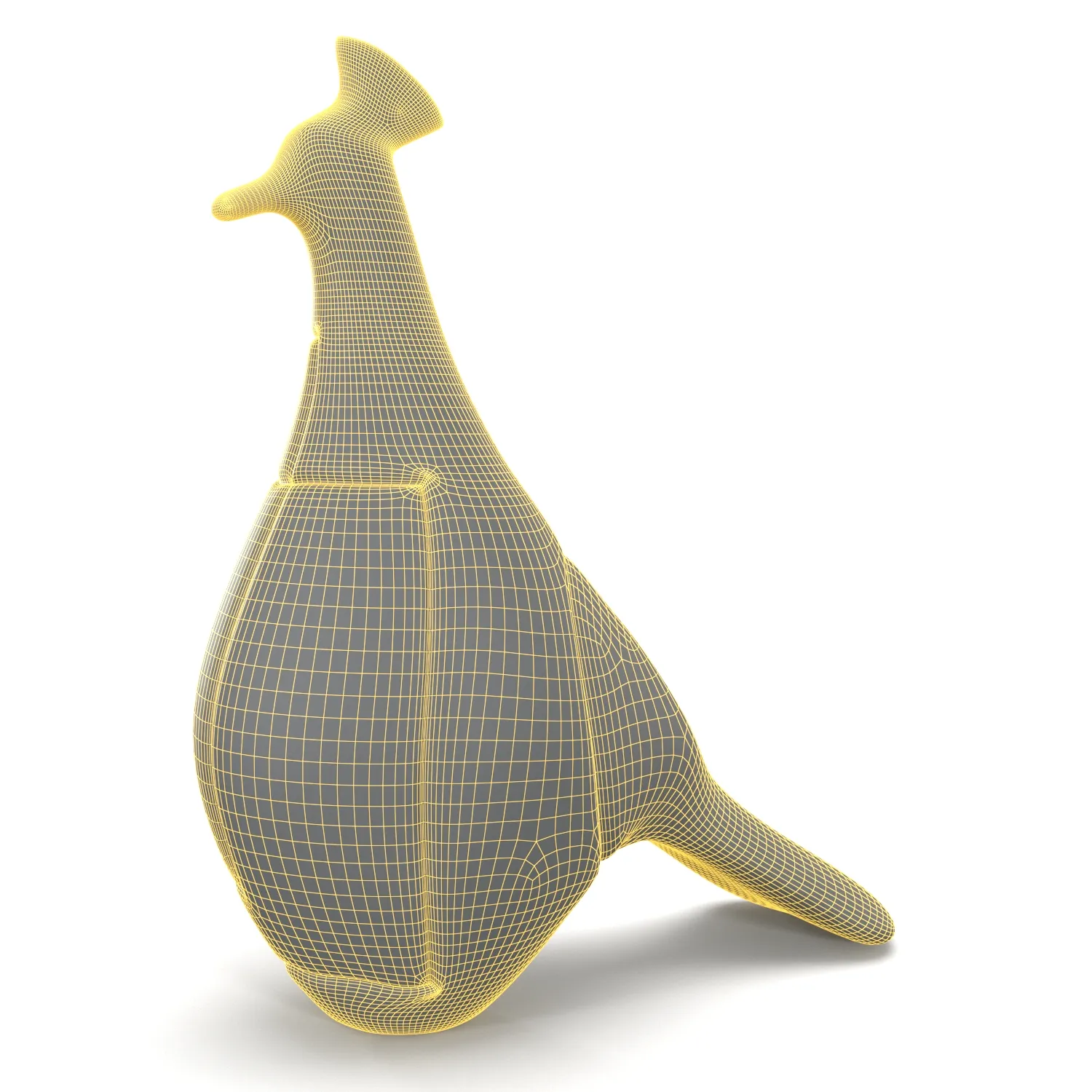 Marioni Pop Tall Peacock Ceramic Sculpture PBR 3D Model_07